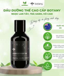 Dầu massage thư giãn, dưỡng da, mềm mô, xoa bóp, giãn cơ cao cấp Botany – ngọc lan tây, trà xanh, vỏ cam