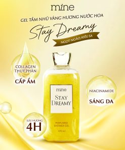 Gel tắm trắng nhũ vàng nước hoa Mine Stay Dreamy 470ml