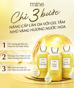 Gel tắm trắng nhũ vàng nước hoa Mine Stay Dreamy 470ml