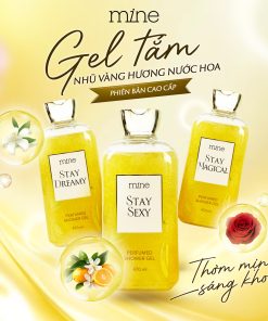 Gel tắm trắng nhũ vàng nước hoa Mine Stay Dreamy 470ml