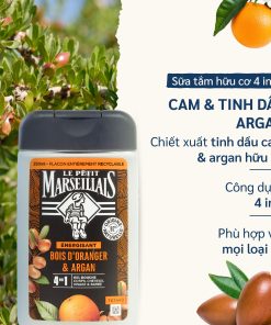 Sữa Tắm Dạng Kem/ Gel tắm Le Petit Marseillais 4 Trong 1 Dành Cho Cơ Thể, Tóc, Mặt Và Râu 250ml