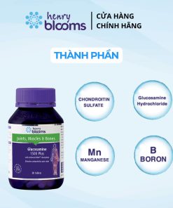 Viên uống sức khỏe HENRY BLOOMS Glucosamine 1500 Plus hỗ trợ giảm nguy cơ thoái hóa khớp và bảo vệ màng sụn khớp (hộp 30 viên)
