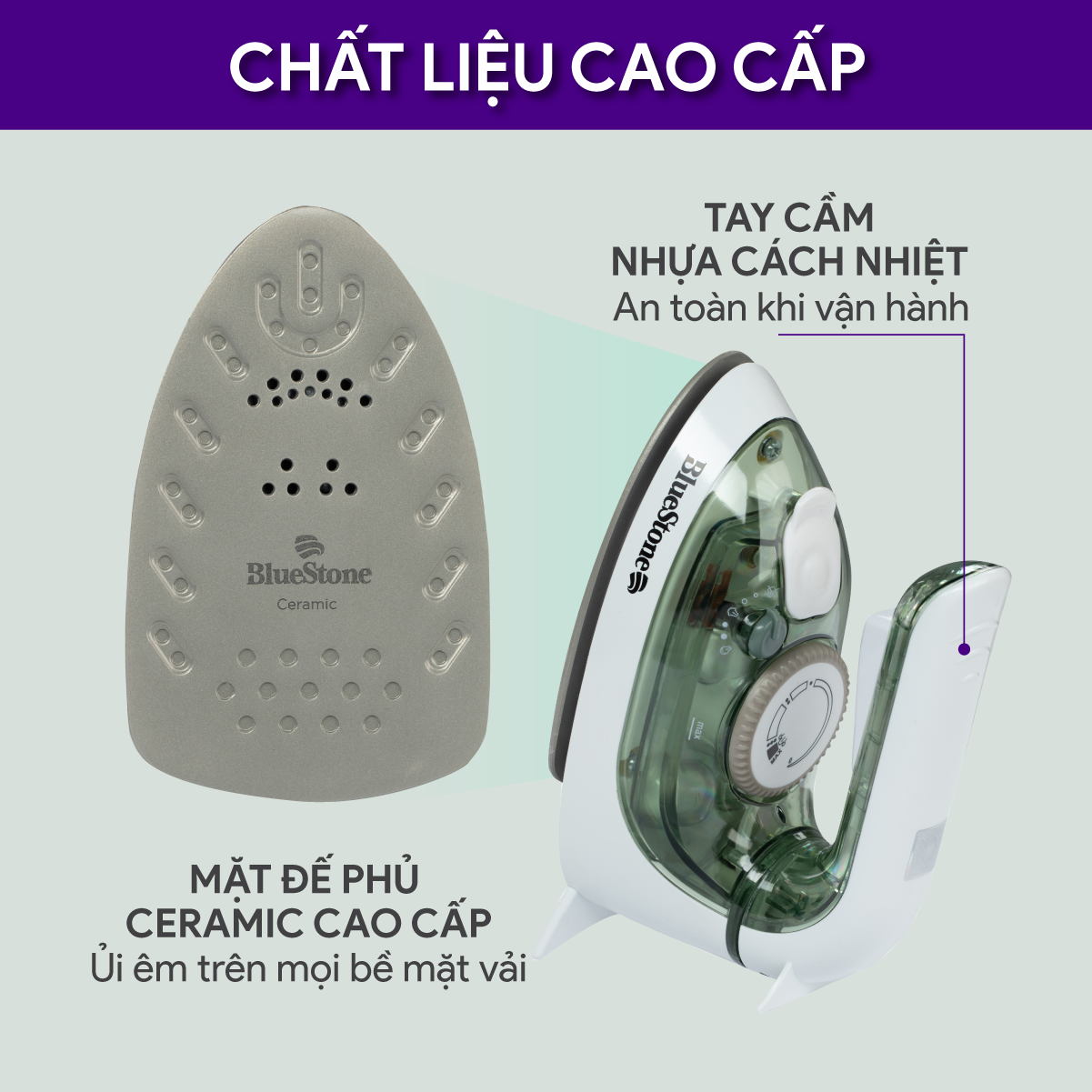 Bàn Ủi Hơi Nước Du Lịch BlueStone SIB-3819 40ml 1000-1200W