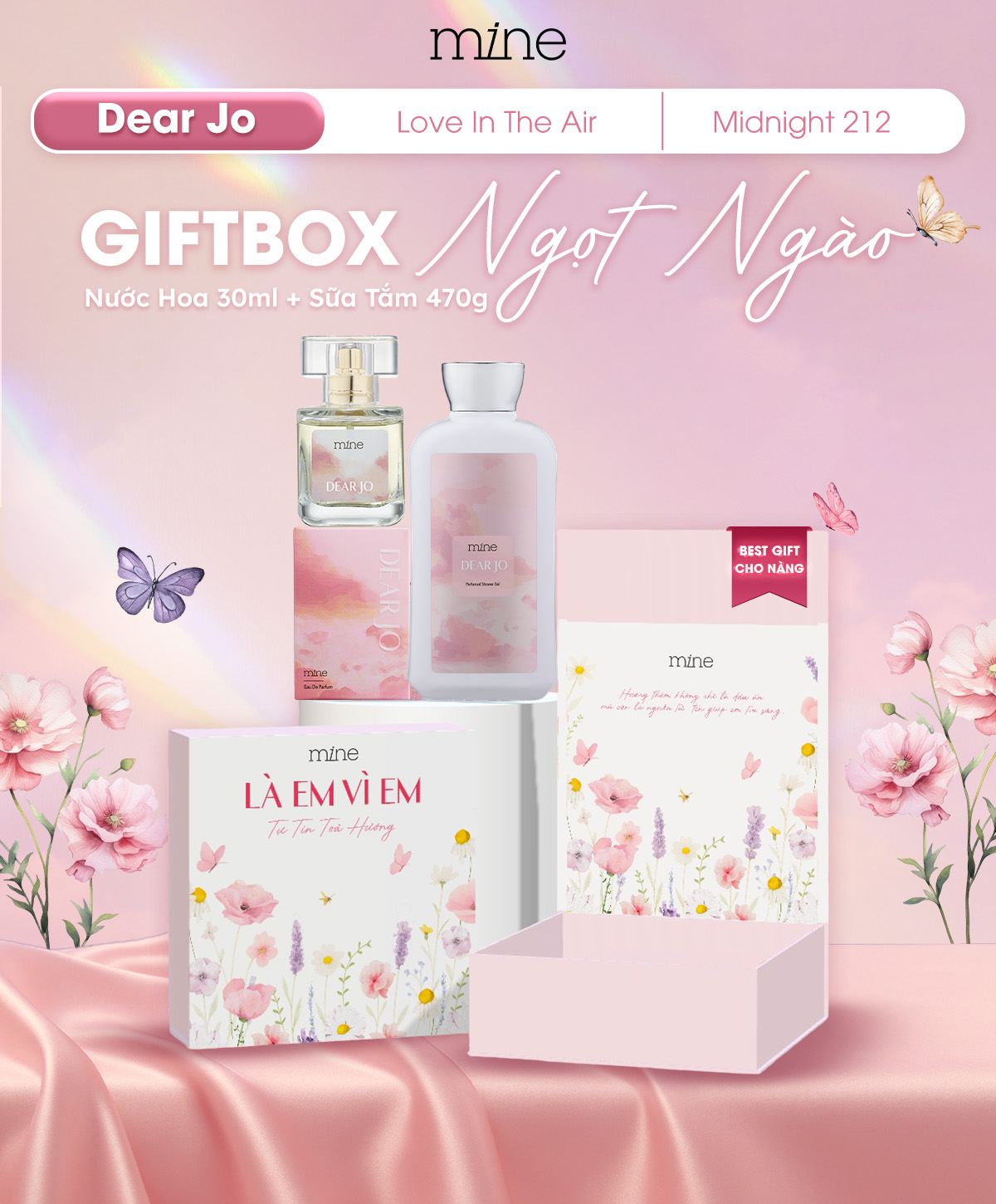 Hộp quà tặng Mine Sữa tắm & Nước hoa Dear Jo