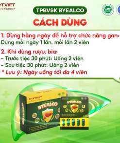 TPBVSK BYEALCO- Viên uống giải rượu, hỗ trợ cải thiện chức năng gan (Hộp 5 viên)