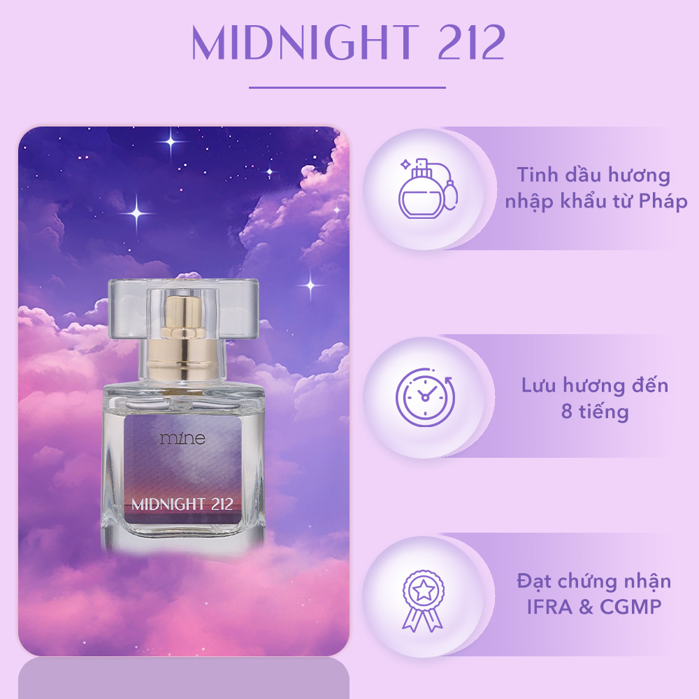 Hộp quà tặng Mine Sữa tắm & Nước hoa Midnight