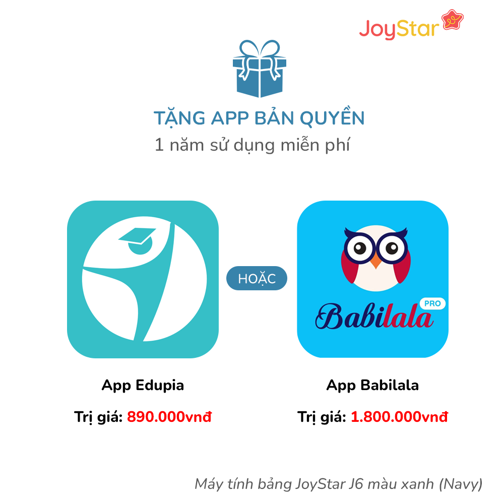 Máy tính bảng JoyStar J6 màu xanh (Navy) – bản tặng App