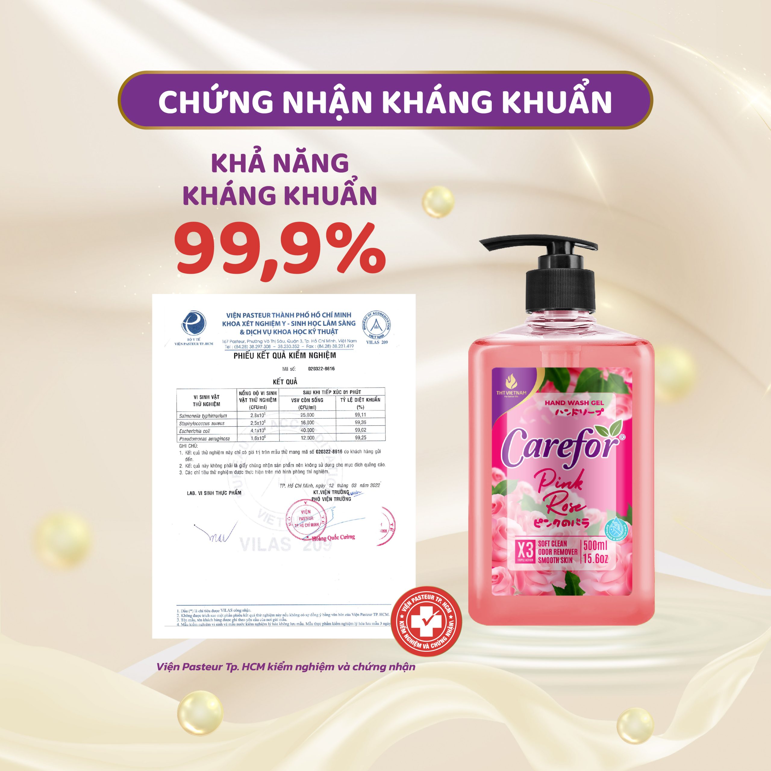 Sữa rửa tay dưỡng ẩm Carefor 500ml