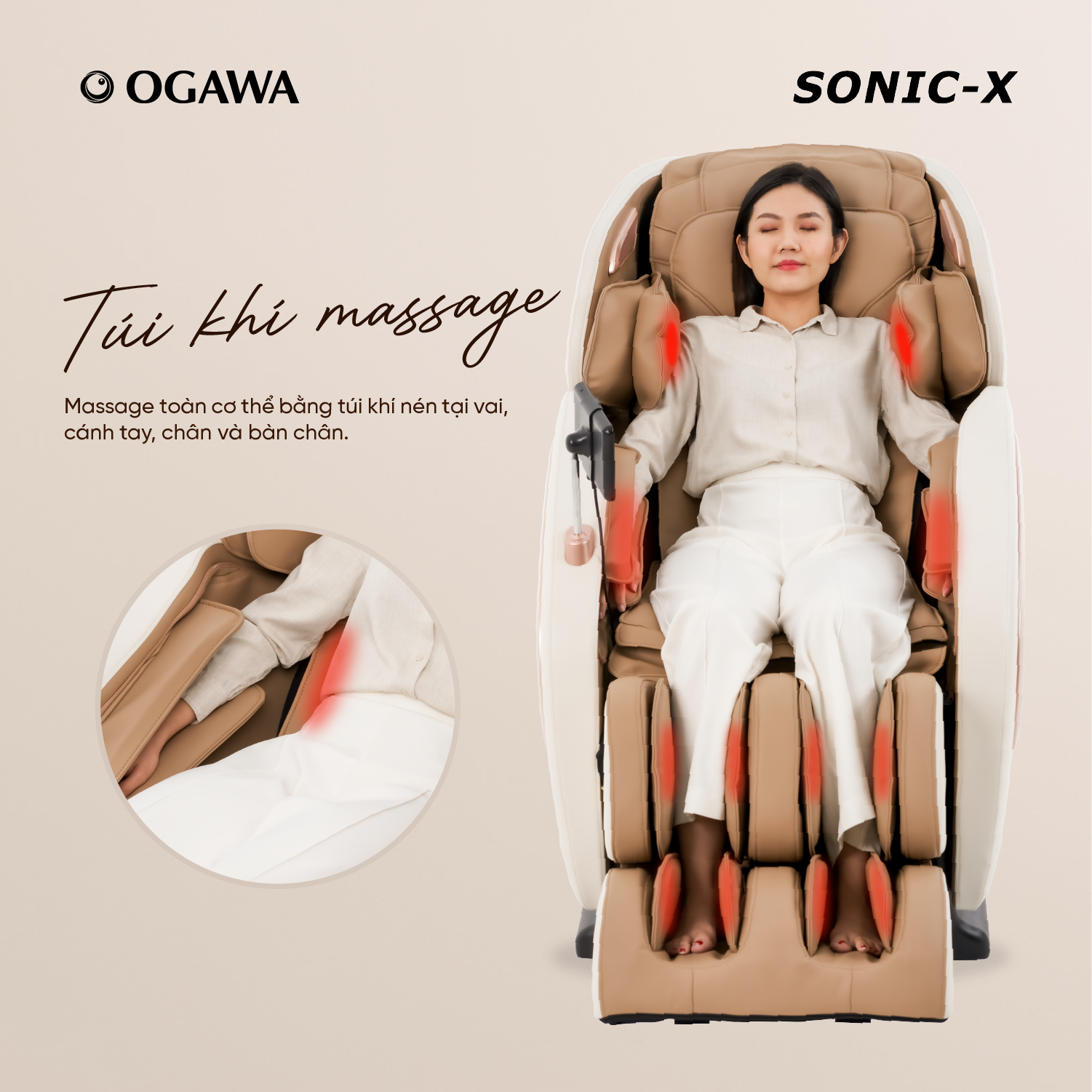 Ghế Massage Smart Sonic X, hiệu Ogawa (OG-5572)-OGAWA Sonic X Massage Chair (OG-5572)