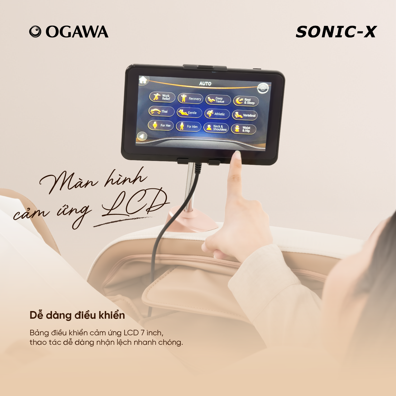 Ghế Massage Smart Sonic X, hiệu Ogawa (OG-5572)-OGAWA Sonic X Massage Chair (OG-5572)