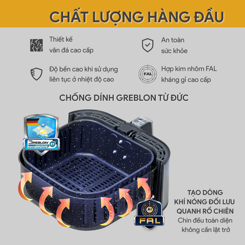 Nồi Chiên Không Dầu BlueStone AFB-5880 5.5 Lít 1700W