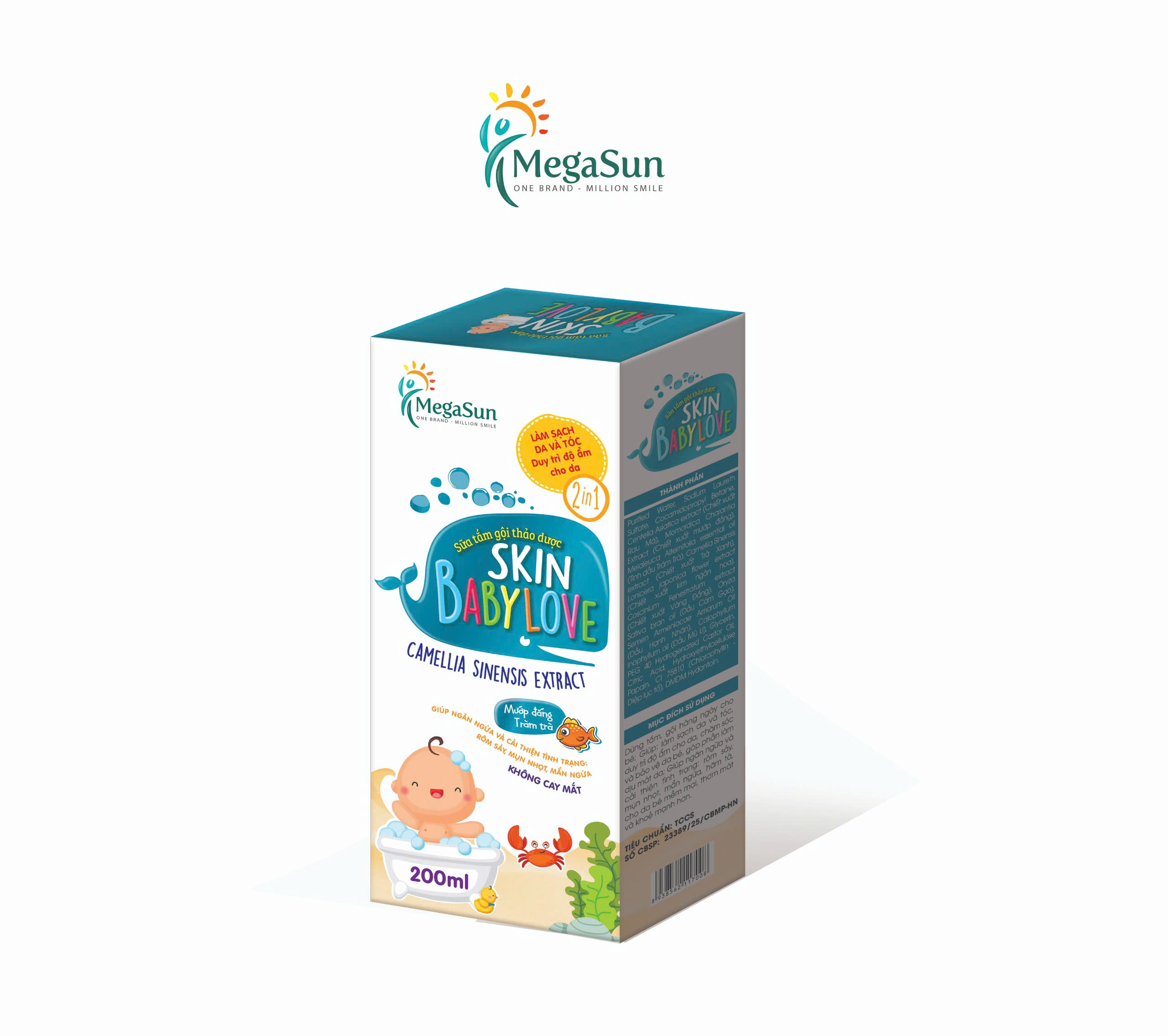 Sữa tắm gội thảo dược MEGA SUN Skin Baby Love 200ml