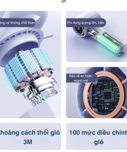 Quạt cầm tay mini Kachi MK400 pin khoẻ 100 cấp độ gió