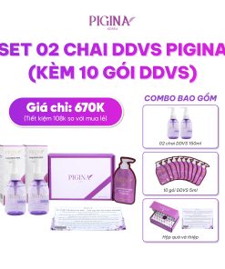 Set 02 chai Dung dịch vệ sinh Pigina – Pigina Lacto Intimate Wash (kèm 10 gói Dung dịch vệ sinh Pigina)