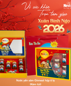 Nước Yến Sâm Ginnest – Có đường (hộp 6 lọ + túi)
