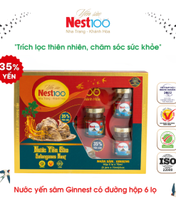 Nước Yến Sâm Ginnest – Có đường (hộp 6 lọ + túi)
