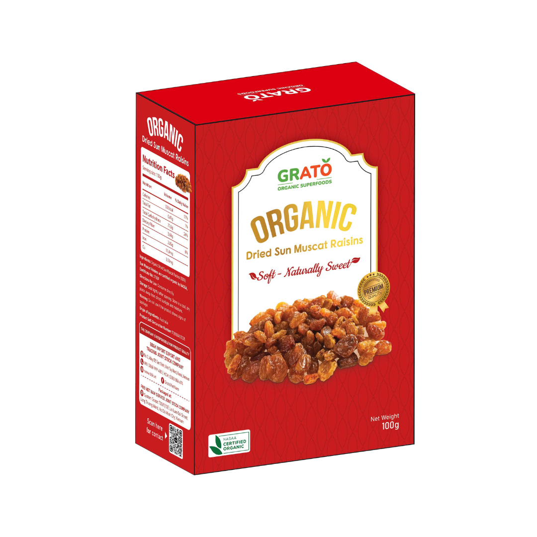 Nho khô Sun Muscat Hữu Cơ GRATO 100g
