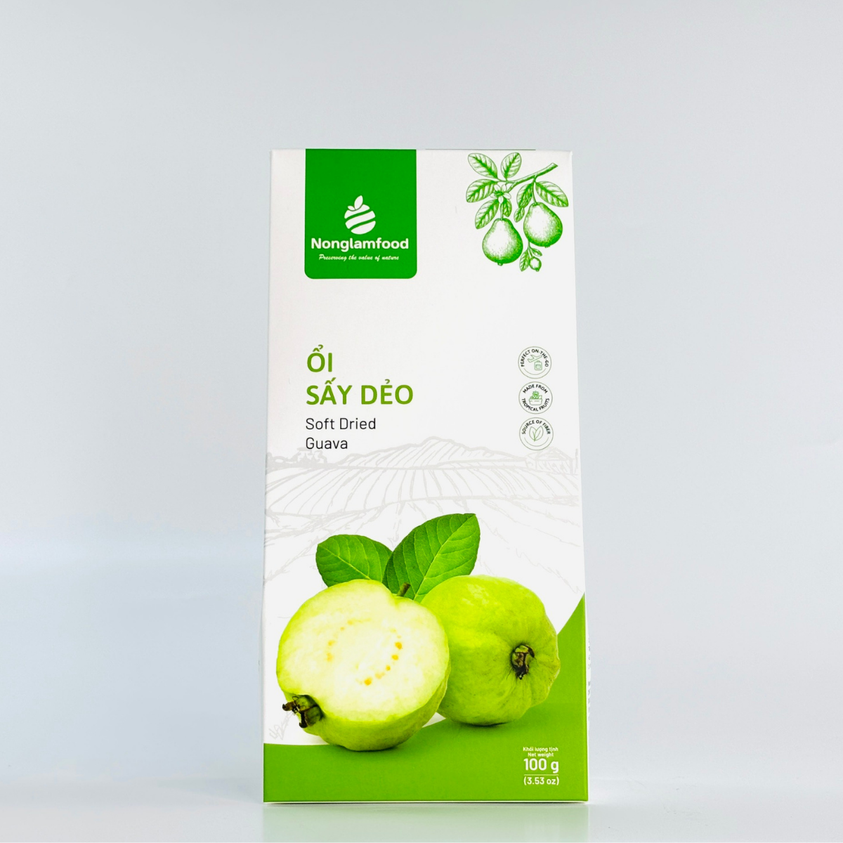 Ổi sấy dẻo Nonglamfood – Hộp 100g