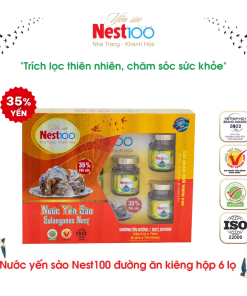 Nước Yến sào Nest100 – Đường ăn kiêng (6 lọ + túi)