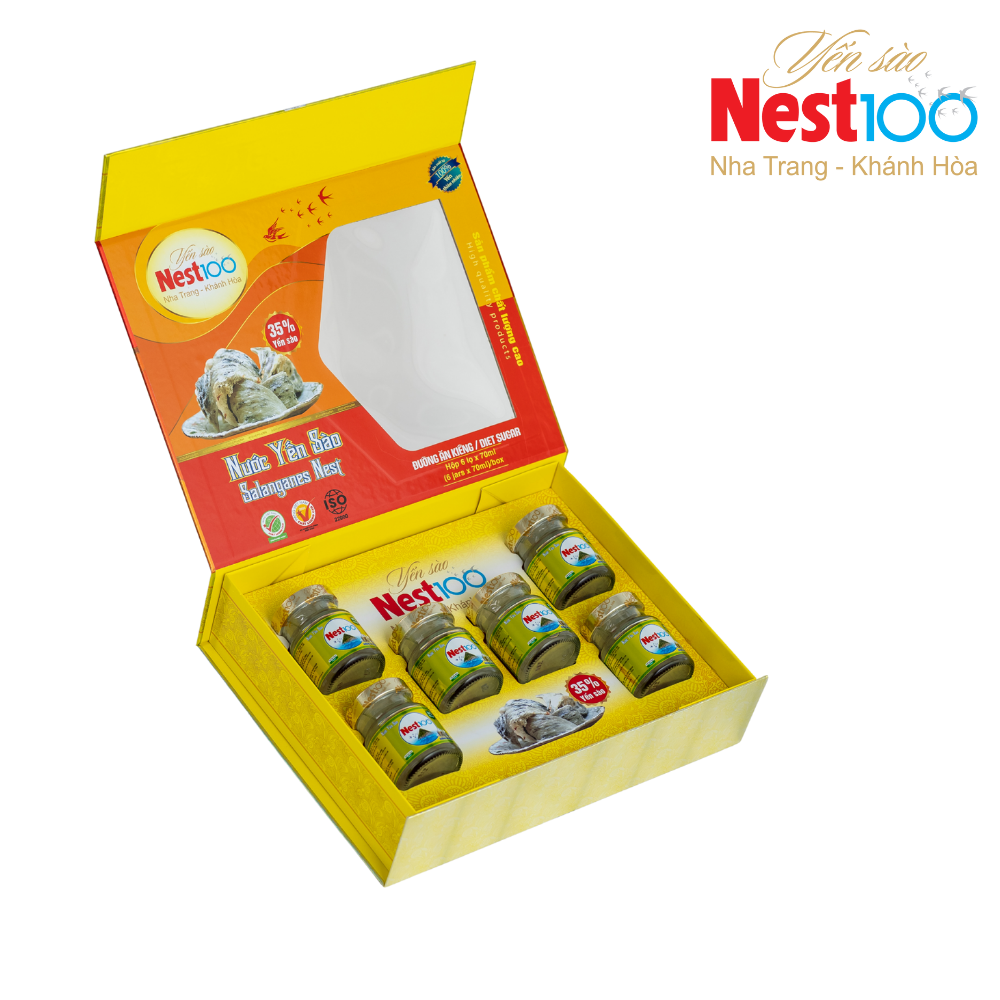 Nước Yến sào Nest100 – Đường ăn kiêng (6 lọ + túi)