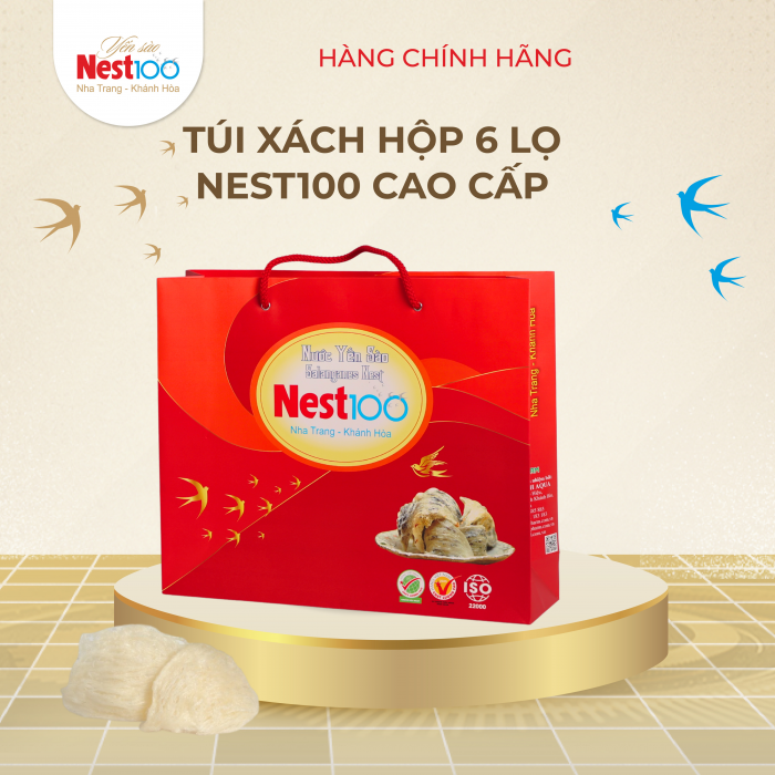 Nước Yến sào Nest100 – Đường ăn kiêng (6 lọ + túi)