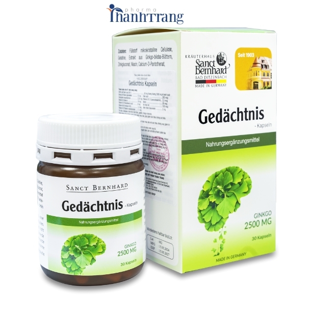 Viên uống Gedachtnis Kapseln hỗ trợ tăng cường tuần hoàn máu não (hộp 30 viên)