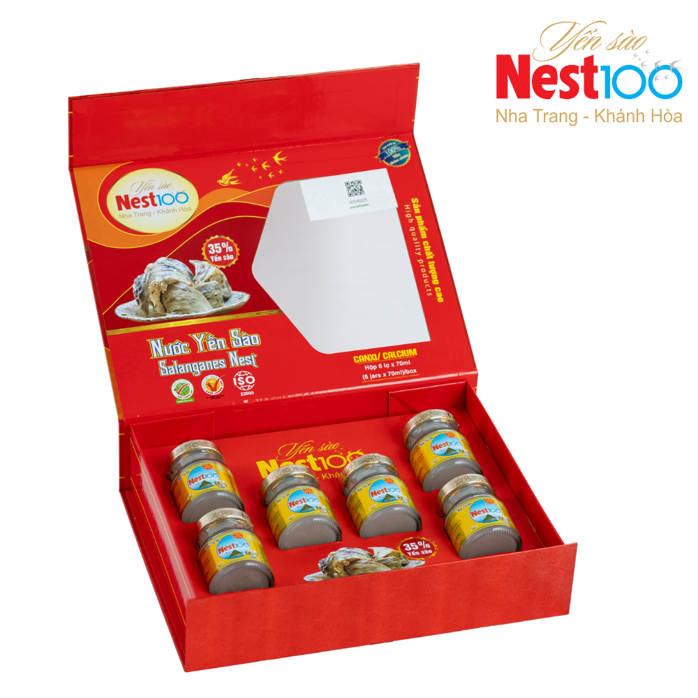 Nước Yến sào Calcium Nest100 – Bổ sung canxi giúp xương chắc khỏe (6 lọ + túi)