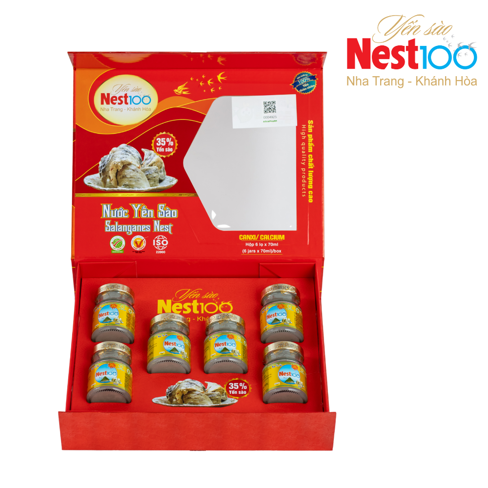 Nước Yến sào Calcium Nest100 – Bổ sung canxi giúp xương chắc khỏe (6 lọ + túi)