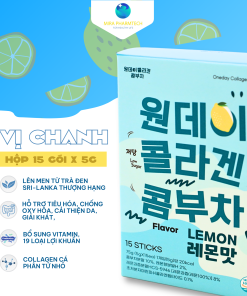 Thức uống lên men Kombucha Collagen Oneday hoà tan – giàu lợi khuẩn Vị chanh (Hộp 15 gói x 5g)