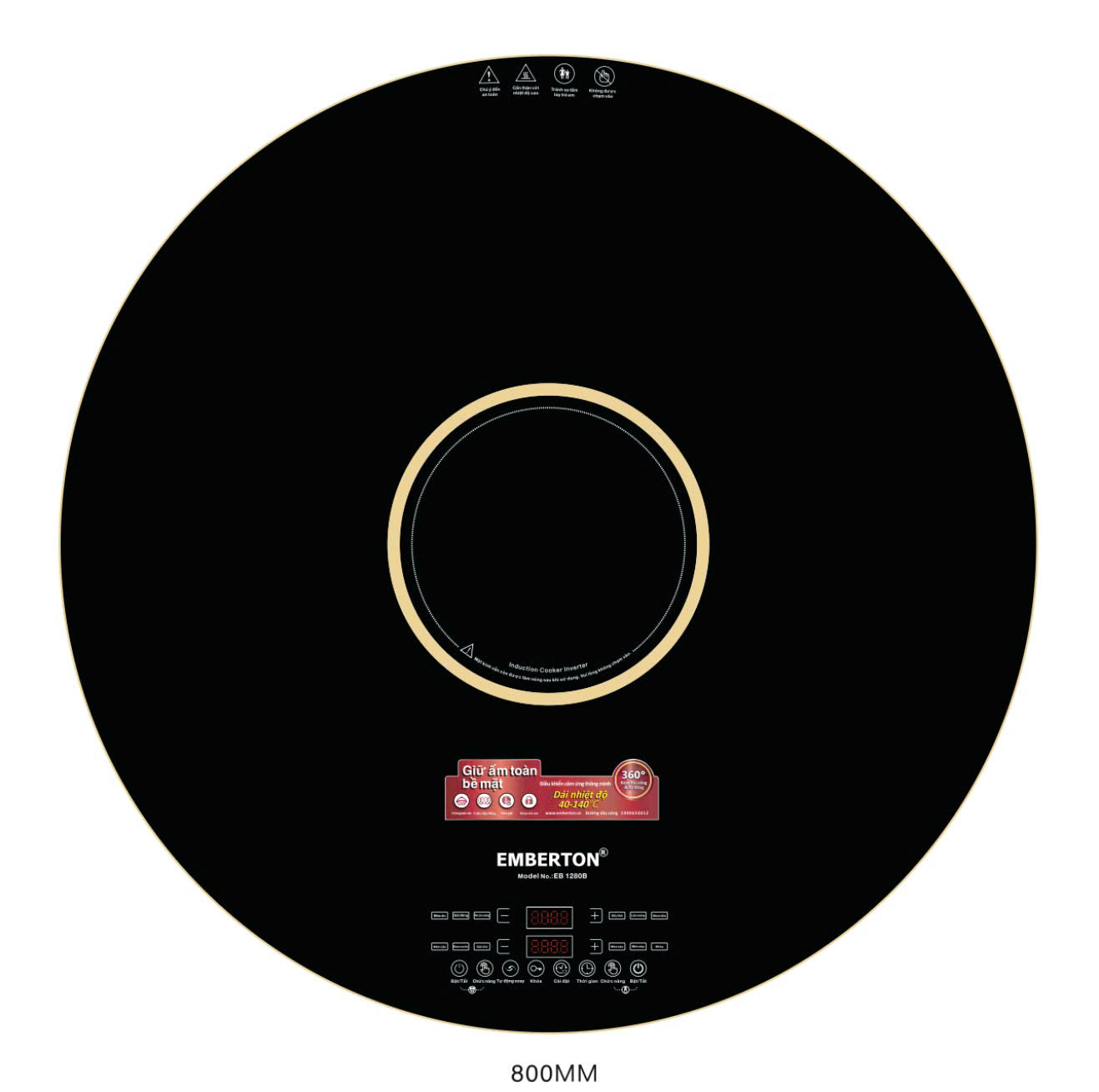 Bàn xoay hâm nóng đa năng bằng điện EB 1070B – 70cm