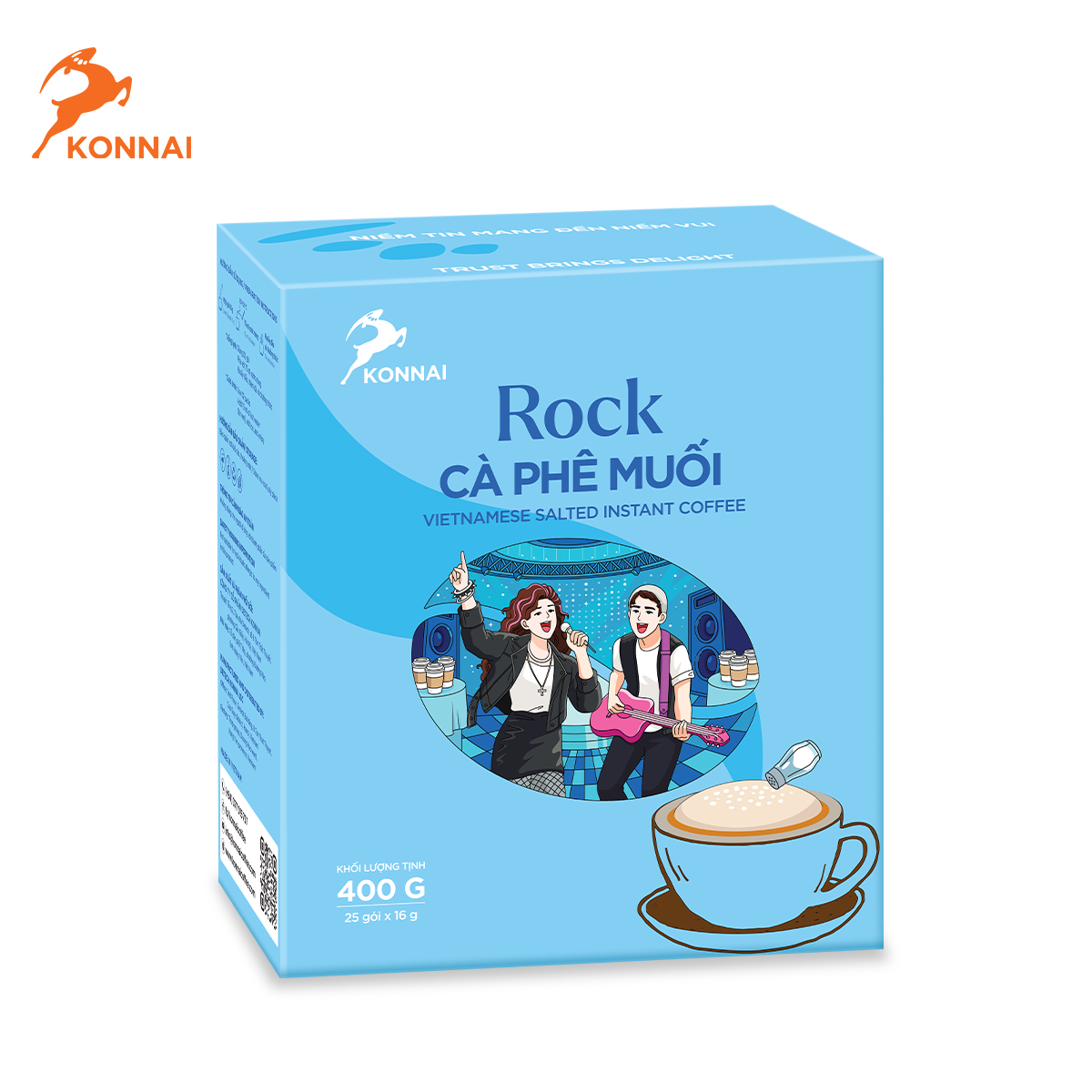 Cà phê muối ROCK Konnai Coffee, chuẩn vị Huế 25 gói/hộp