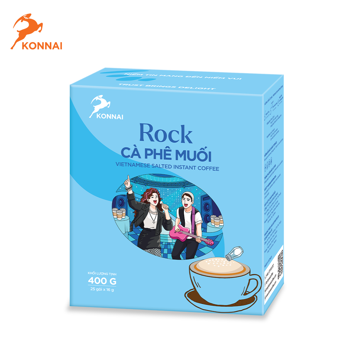 Cà phê muối ROCK Konnai Coffee, chuẩn vị Huế 25 gói/hộp