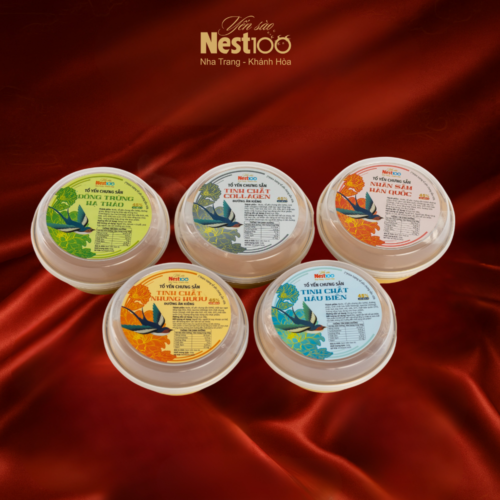 Tổ yến chưng sẵn Ngũ Vị hộp 5 chén (kèm túi)