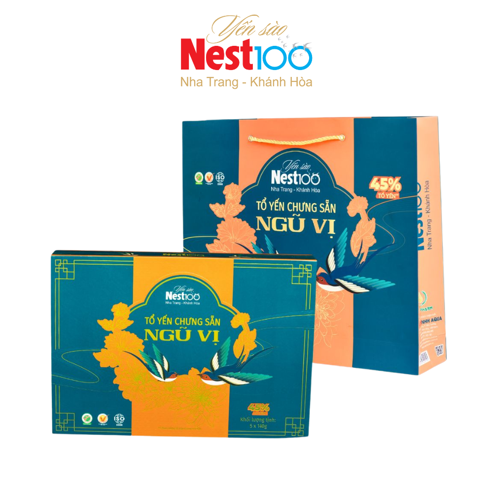 Tổ yến chưng sẵn Ngũ Vị hộp 5 chén (kèm túi)