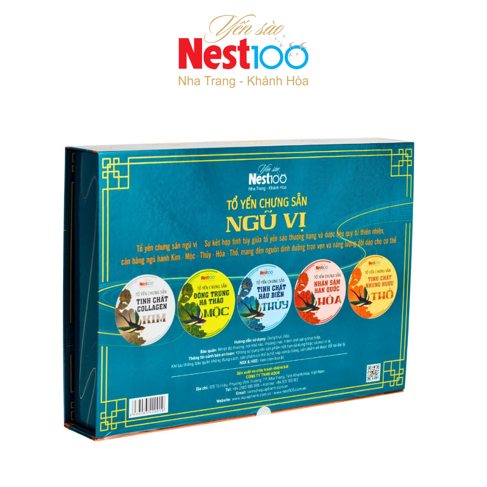 Tổ yến chưng sẵn Ngũ Vị hộp 5 chén (kèm túi)