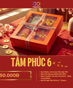 Hộp Quà Khai Trương Cao Cấp Thaoco – Tâm Phúc 6 | Set quà khai lộc đầu năm cho doanh nghiệp và gia đình (kèm túi đẹp)