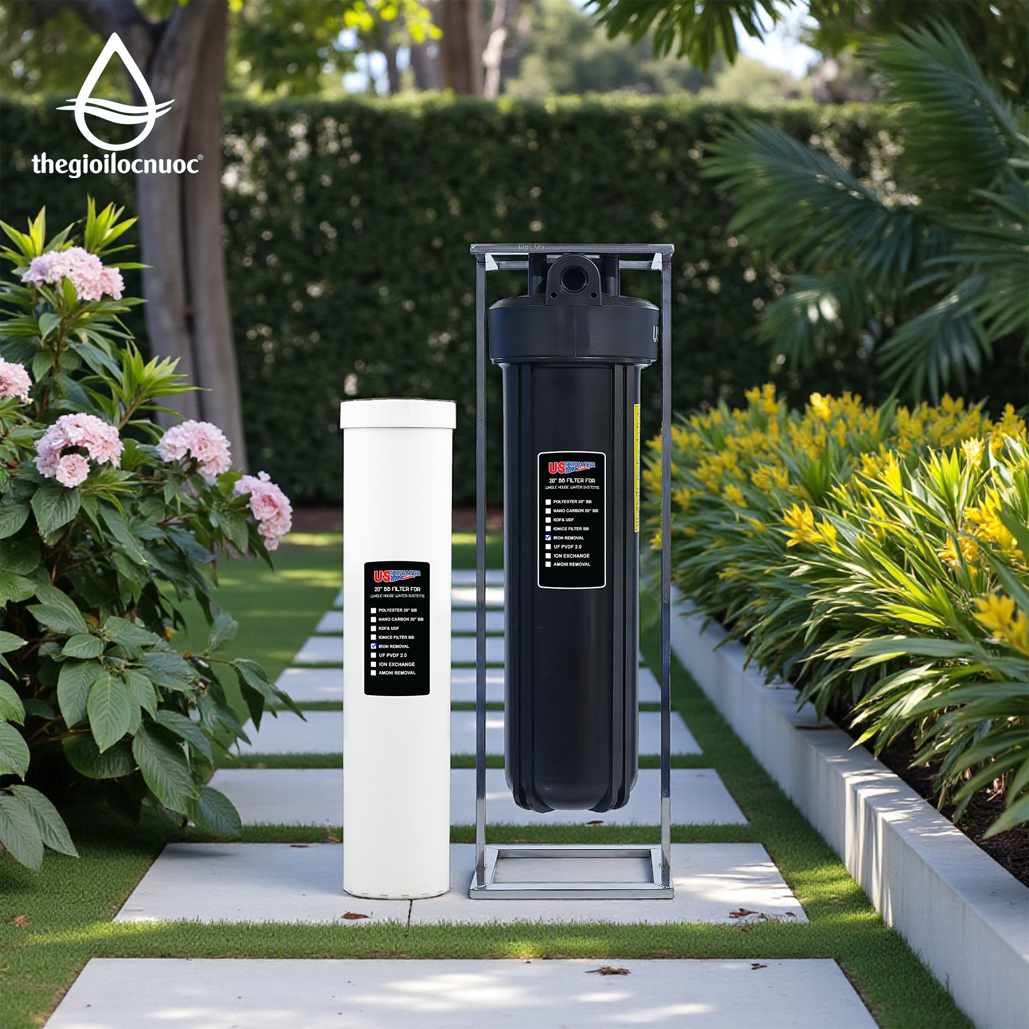 Bộ lọc xử lý sắt USTopwater 20 inches béo, Model: Fera-45-AS, Công suất 1200 lít/giờ, Vỏ nhựa