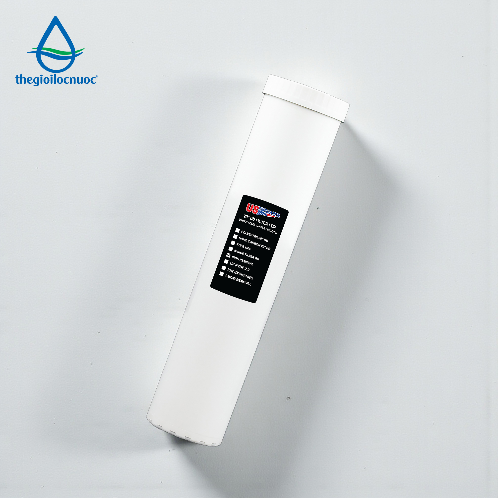 Lõi lọc thay thế xử lý sắt USTopwater 20 inches béo, Model: F-Fera-45, Công suất 1200 lít/giờ