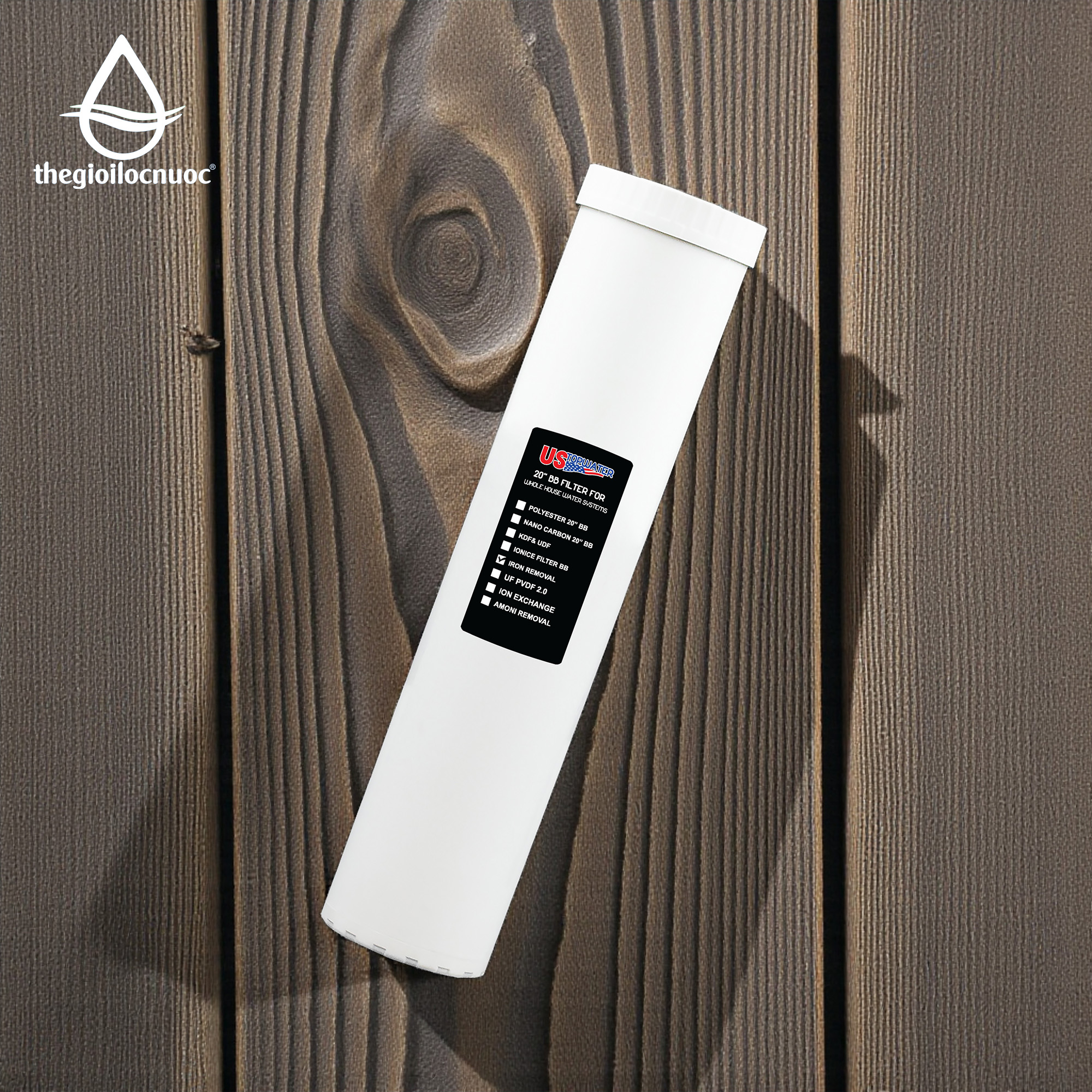 Lõi lọc thay thế xử lý sắt USTopwater 20 inches béo, Model: F-Fera-45, Công suất 1200 lít/giờ