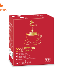 Cà phê mix 5 vị (cà phê muối, cà phê sữa dừa, cà phê socola & bạc hà, cà phê sữa, cà phê nhân sâm) Konnai Coffee 25 gói/hộp