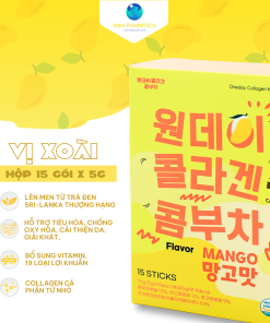 Thức uống lên men Kombucha Collagen Oneday hoà tan – giàu lợi khuẩn Vị Xoài (Hộp 15 gói x 5g)