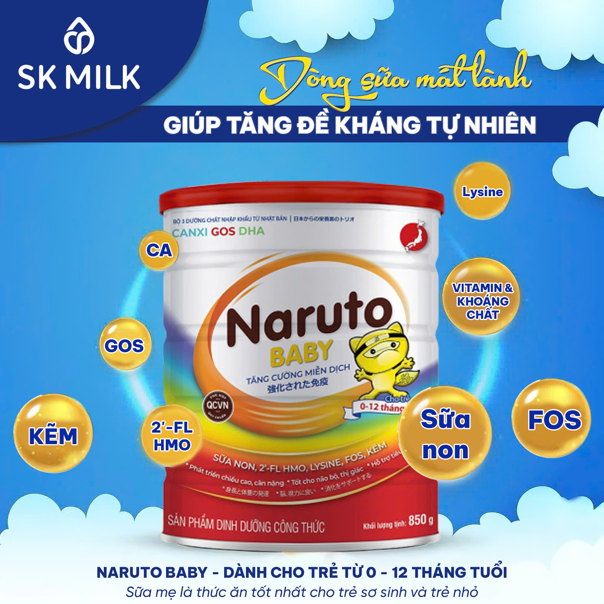 Naruto Baby – Sữa bột dinh dưỡng hỗ trợ miễn dịch & phát triển toàn diện
