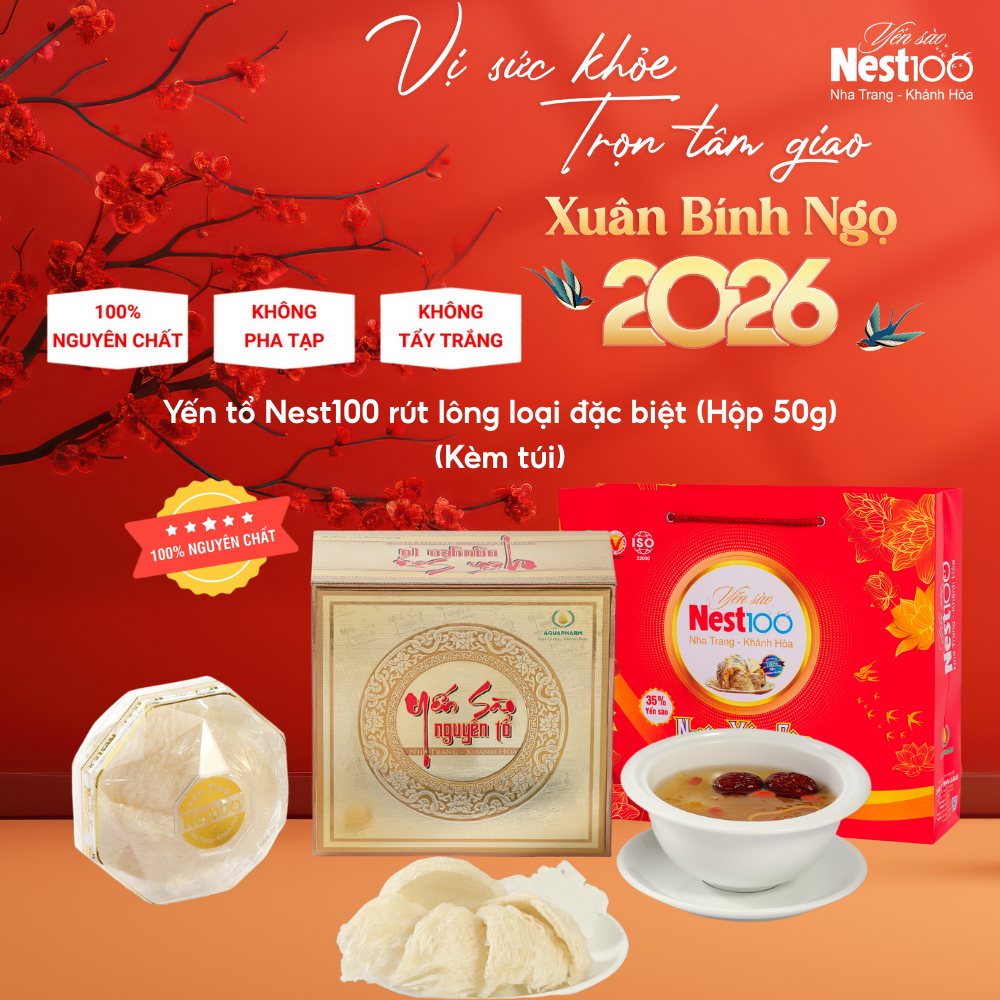 Yến tổ Nest100 – Rút lông loại đặc biệt (50g + túi)