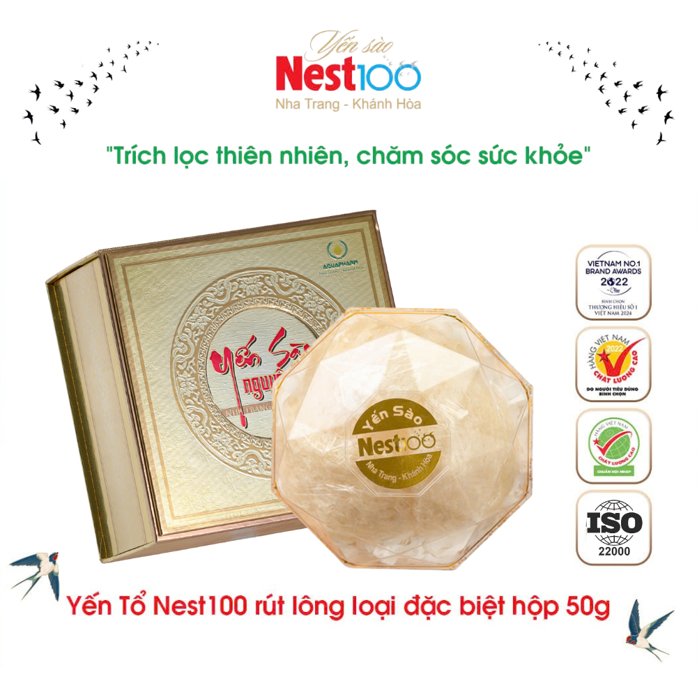 Yến tổ Nest100 – Rút lông loại đặc biệt (50g + túi)