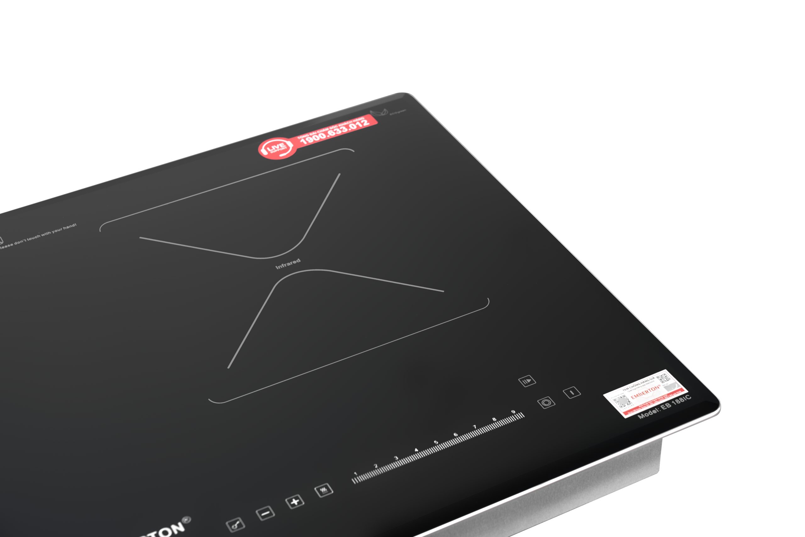 Bếp 1 từ 1 hồng ngoại 2 vùng nấu Emberton EB 188IC