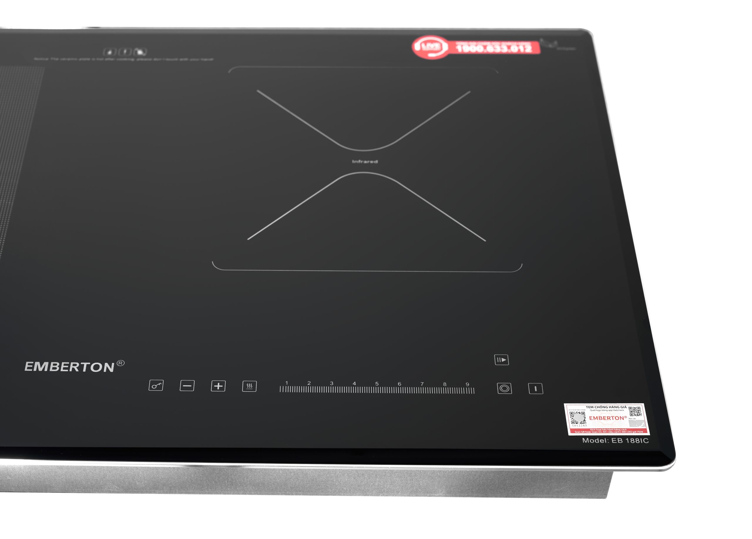 Bếp 1 từ 1 hồng ngoại 2 vùng nấu Emberton EB 188IC