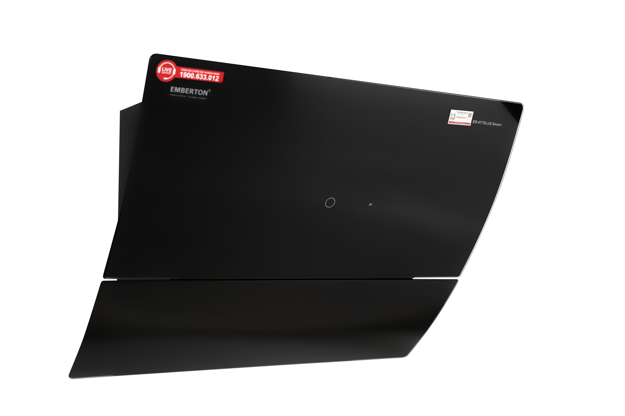 Hút mùi vát cong dạng tivi cảm ứng có điều khiển từ xa Emberton EB-AT70LUX smart
