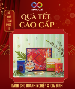 Hộp Quà Khai Trương Cao Cấp Thaoco – Tâm Phúc 5 | Set quà khai lộc đầu năm cho doanh nghiệp và gia đình (kèm túi đẹp)