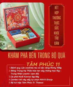 Hộp Quà Khai Trương Cao Cấp Thaoco – Tâm Phúc 11 | Set quà khai lộc đầu năm cho doanh nghiệp và gia đình (kèm túi đẹp)