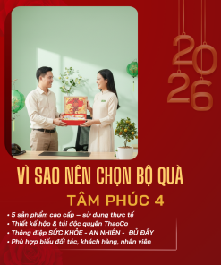 Hộp Quà Khai Trương Cao Cấp Thaoco – Tâm Phúc 4 | Set quà khai lộc đầu năm cho doanh nghiệp và gia đình (kèm túi đẹp)